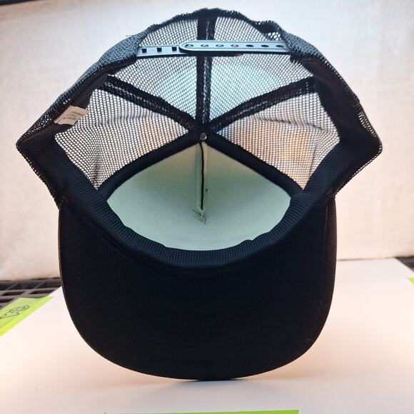 Vintage Funny Saying Trucker Hat Cap Mesh Snapback Black "Fool Me Once" - Picture 6 of 6
